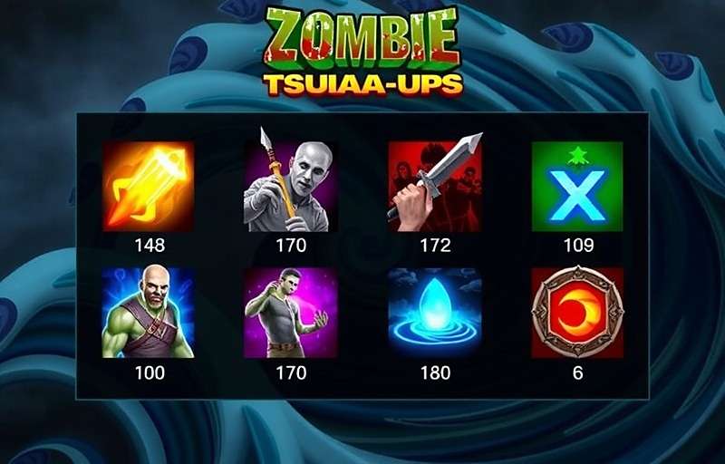 Zombie Tsunami power-ups menu showing various abilities